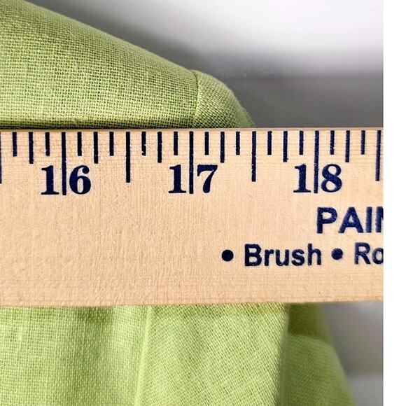 AKC VTG linen 2pc dress short sleeve jacket women's size L lime green dragon fly - Picture 14 of 16
